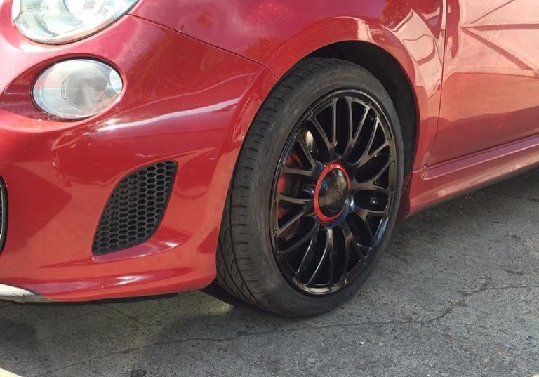 Red car with Black alloys