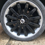 Black spokes with silver ring