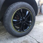 Black rims with yellow ring