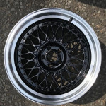 black rims with silver outer ring