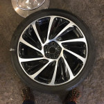 silver and black rims