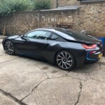 Black BMW with Silver alloys